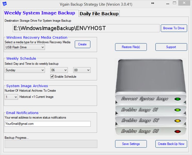 Auto System Image and File Backup Archiving
